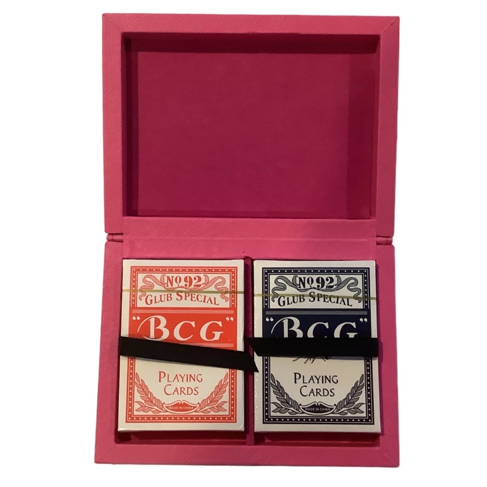 Brock & Co Ellen Poker Card Set Pink New In Box - Picture 3 of 5